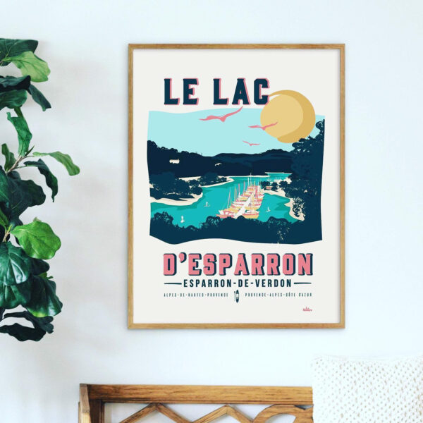 affiche rétro lac d'esparron